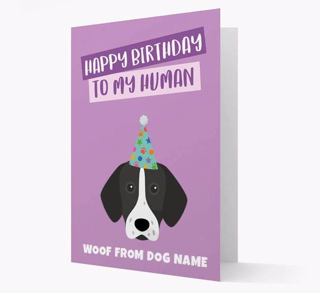 Personalized 'Happy Birthday To My Human' Card with {breedCommonName} Icon